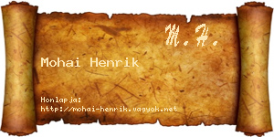 Mohai Henrik névjegykártya